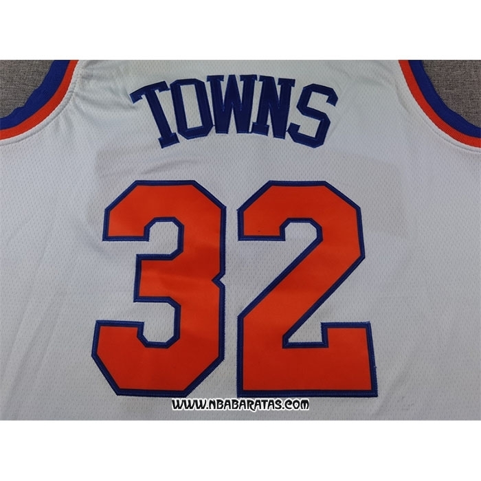 Camiseta New York Knicks Karl-Anthony Towns #32 Association 2024-25 Blanco